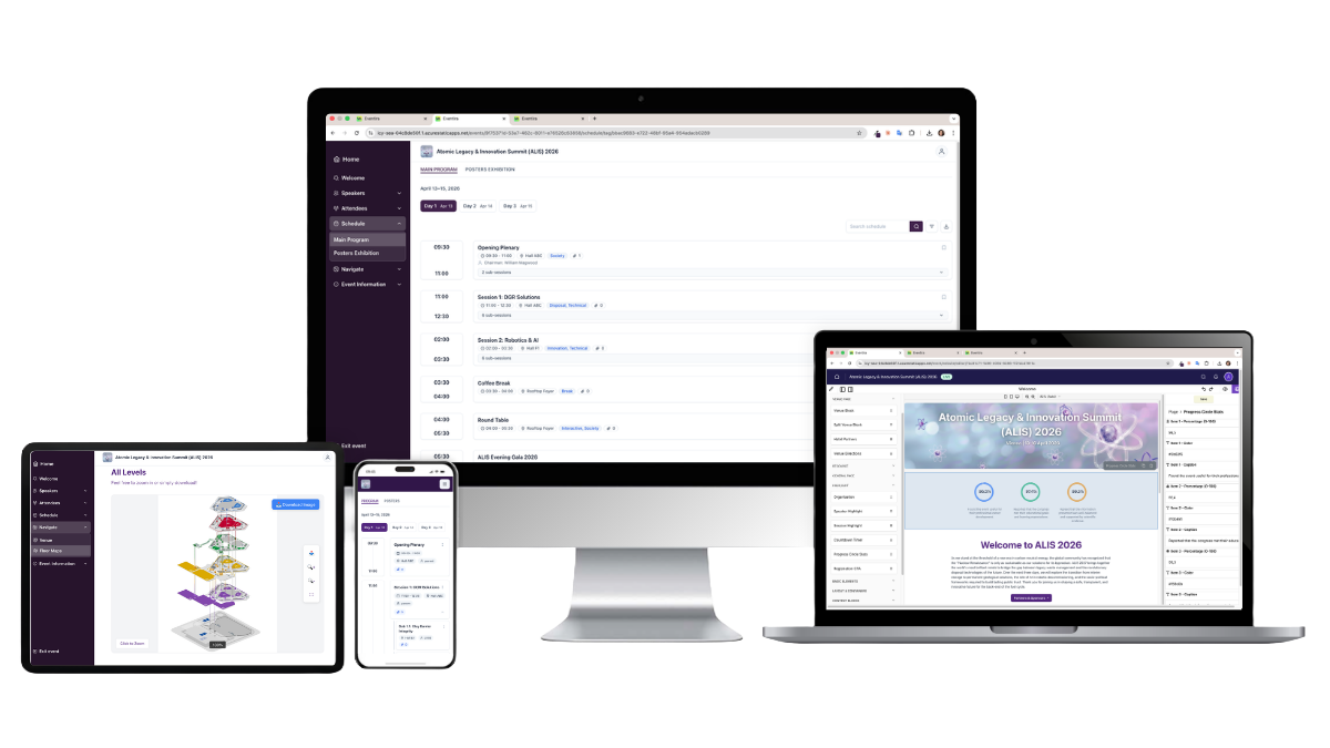 Eventira Event Management Platform Dashboard - Unified control center for managing hybrid events with real-time attendee tracking and engagement analytics
